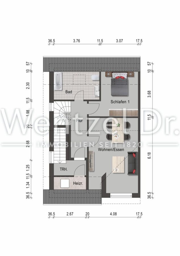 Moderne 3 1/2 Zimmer Maisonette-Wohnung in Burg auf Fehmarn nicht weit vom Südstrand - Grundriss (2)