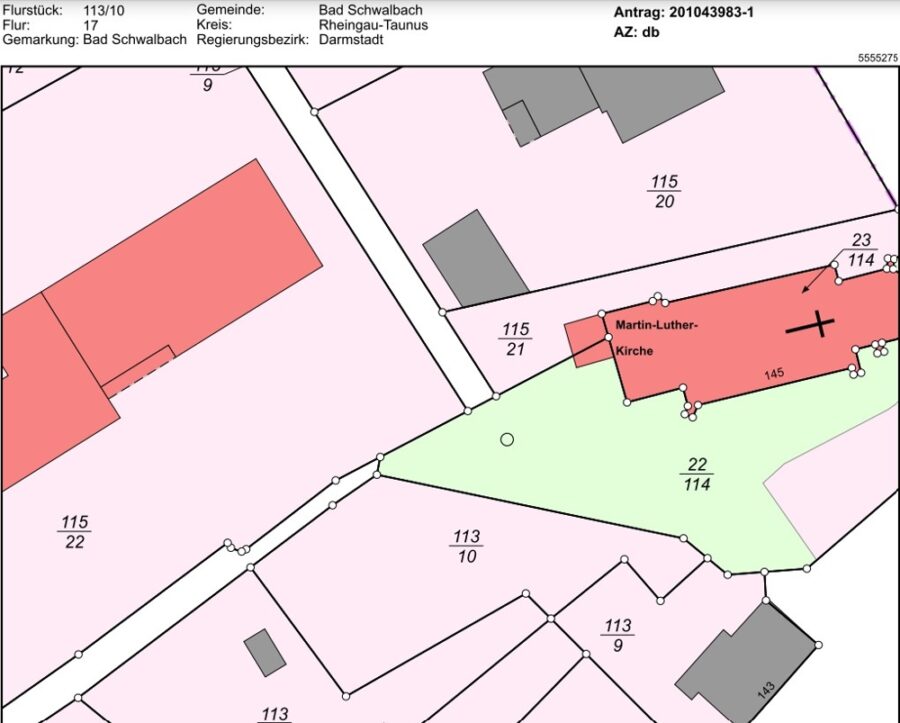 Einmaliges Baugrundstück in zentraler Lage von Bad Schwalbach mit vielfältigen Baumöglichkeiten - Flurkarte